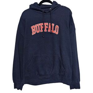 Jackson Hole Buffalo Hoodie Mens XXL Navy Black Pullover Graphic Sweatshirt